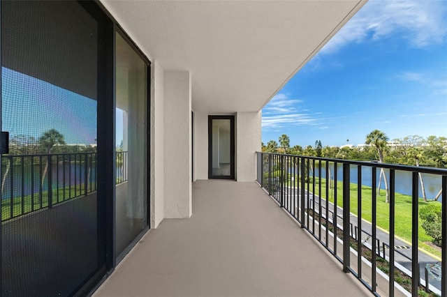 balcony with a water view