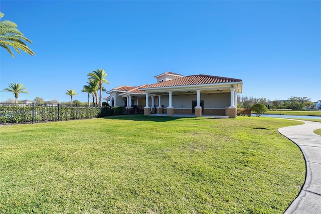 view of yard with fence