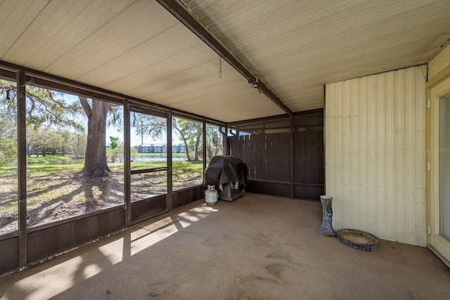 view of unfurnished sunroom