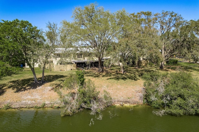 exterior space featuring a water view