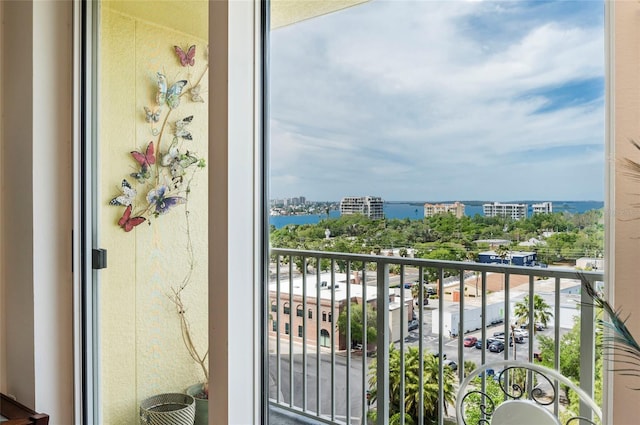 balcony with a city view