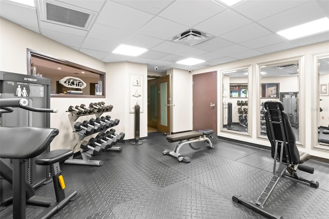 545 Bahia Beach Blvd, Ruskin, FL 33570 - workout area with a paneled ceiling and visible vents