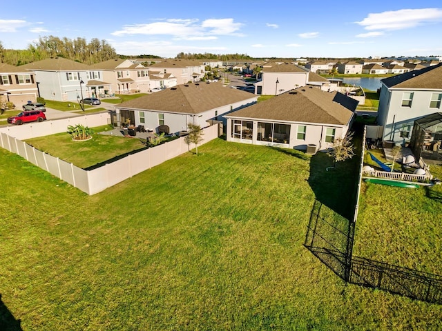 aerial view with a residential view