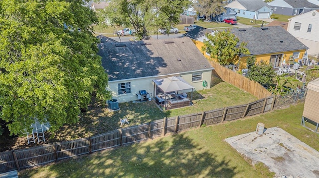 aerial view with a residential view