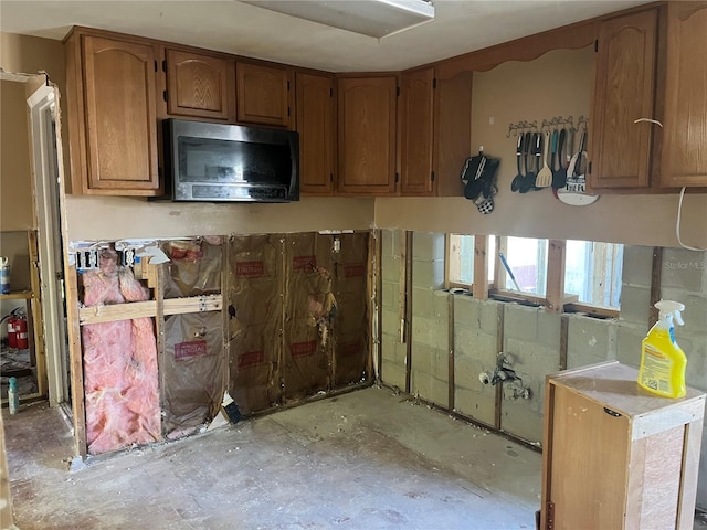 kitchen with brown cabinets