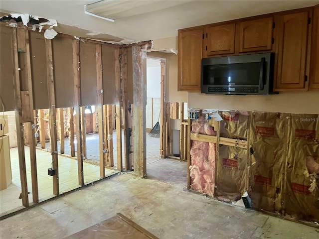 interior space with brown cabinets