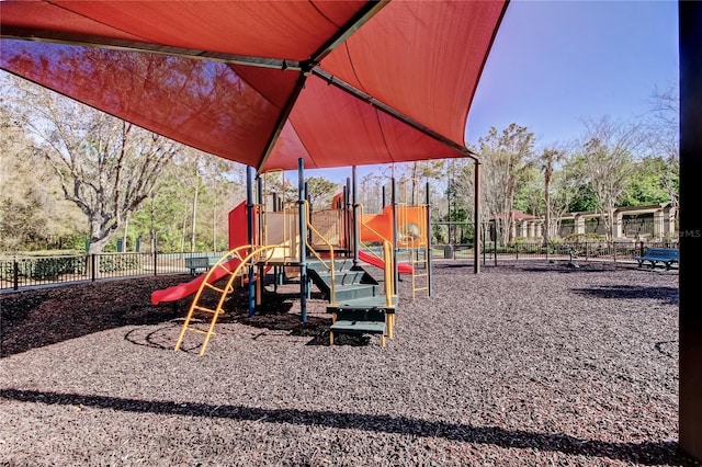 community playground with fence