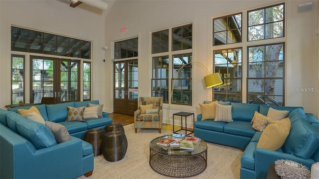 interior space featuring a wealth of natural light and french doors