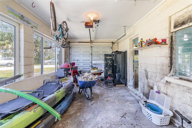 garage featuring a garage door opener