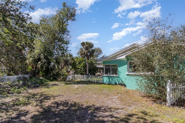 view of yard with fence