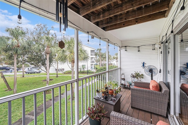 balcony with a residential view