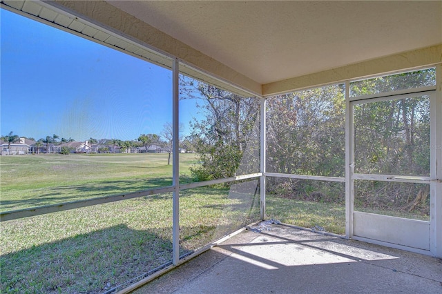 view of unfurnished sunroom