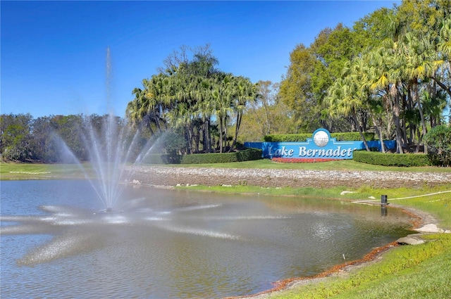 view of community featuring a water view