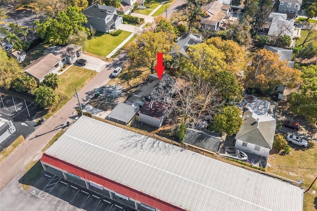 drone / aerial view with a residential view