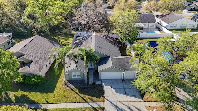 bird's eye view with a residential view