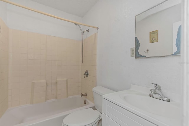 full bath featuring vanity,  shower combination, and toilet