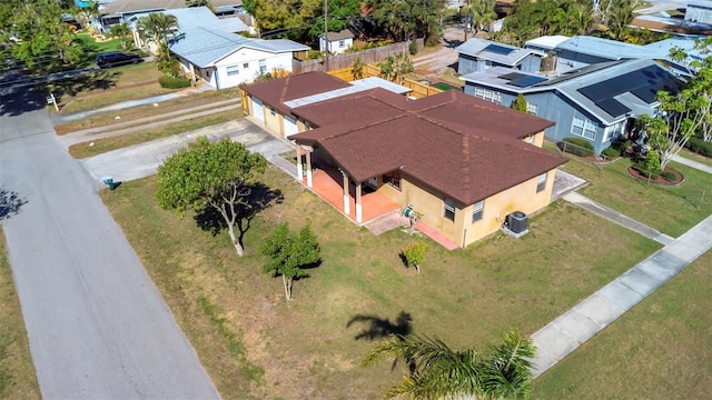 drone / aerial view with a residential view