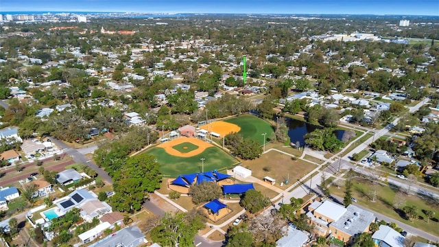 drone / aerial view with a residential view