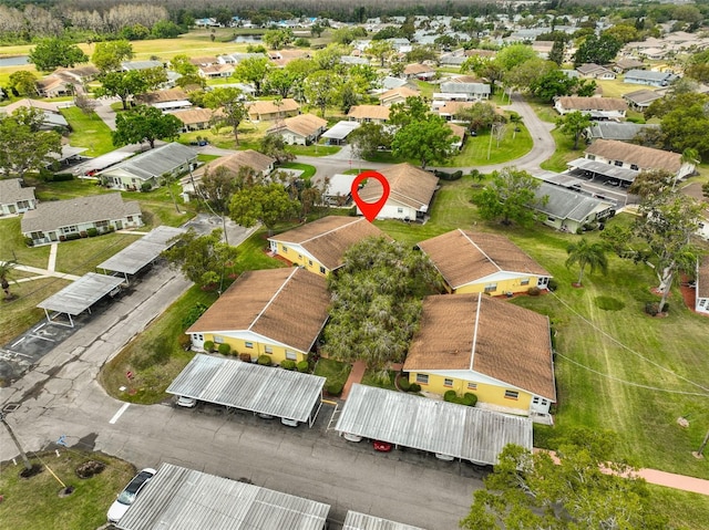 bird's eye view with a residential view