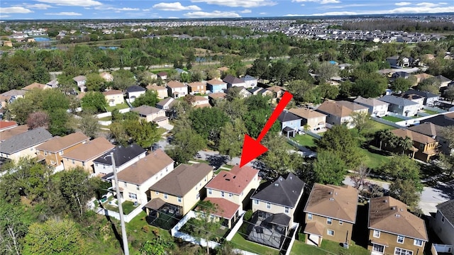 aerial view with a residential view