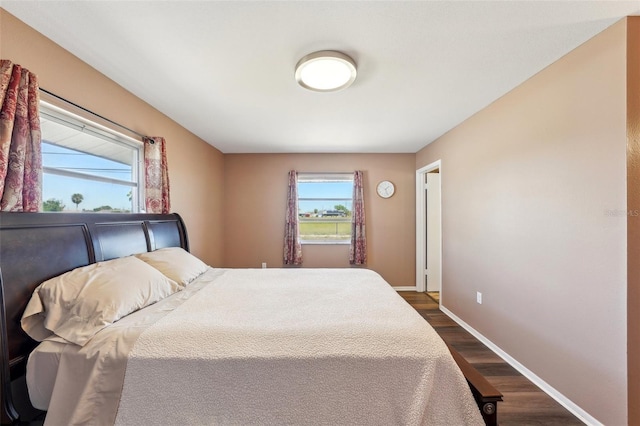 1021 Augusta Dr, Sun City Center, FL 33573 - bedroom featuring baseboards and dark wood-style flooring