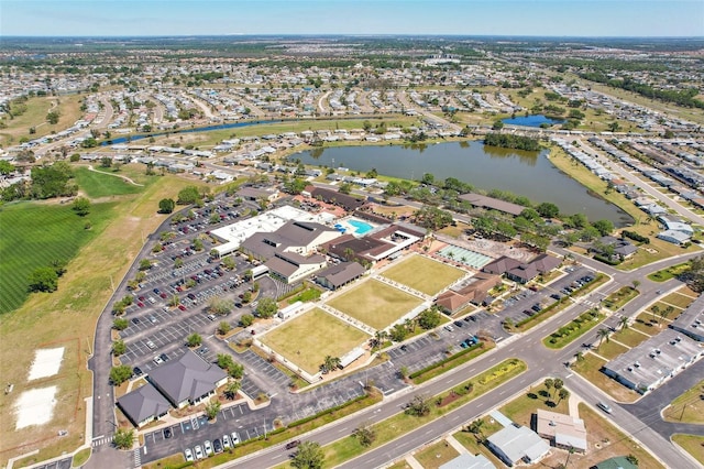 1021 Augusta Dr, Sun City Center, FL 33573 - aerial view featuring a water view