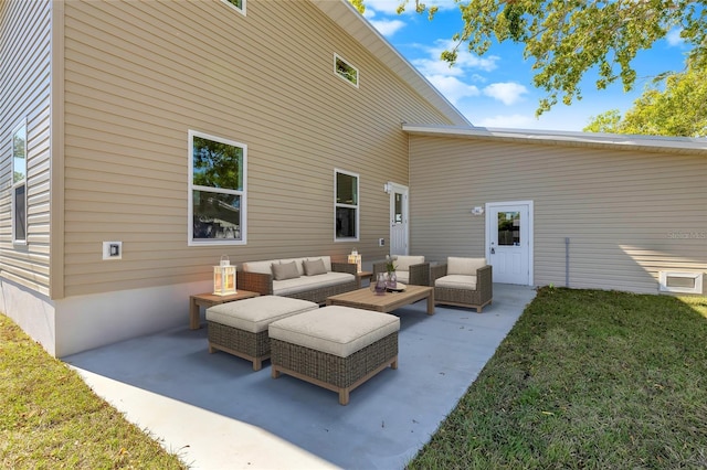 view of patio featuring an outdoor hangout area