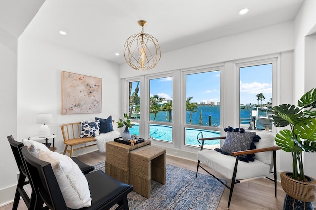 517 Belle Isle Ave, Belleair Beach, FL 33786 - living room with plenty of natural light, wood finished floors, and recessed lighting
