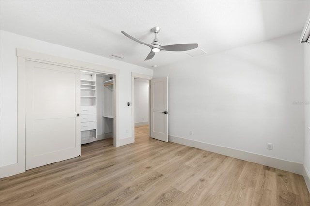 517 Belle Isle Ave, Belleair Beach, FL 33786 - unfurnished bedroom with baseboards, visible vents, a closet, and light wood-style floors