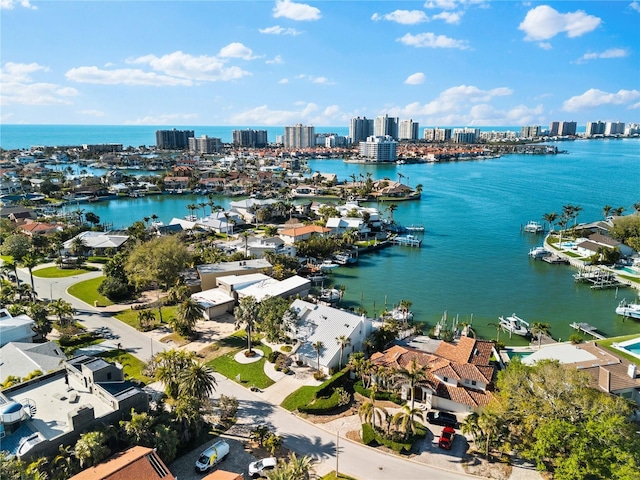 517 Belle Isle Ave, Belleair Beach, FL 33786 - aerial view featuring a water view and a city view