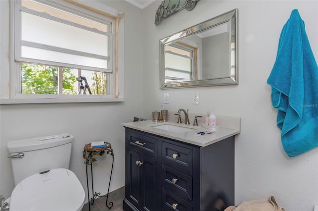 bathroom with toilet and vanity