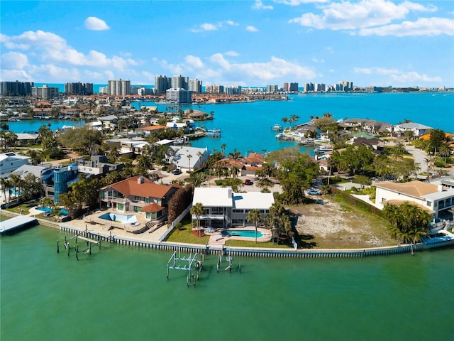 520 Belle Isle Ave, Belleair Beach, FL 33786 - drone / aerial view featuring a water view and a city view
