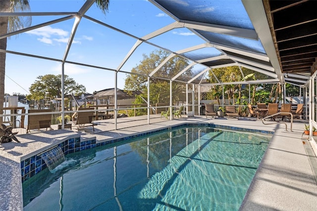 pool featuring a patio and a lanai