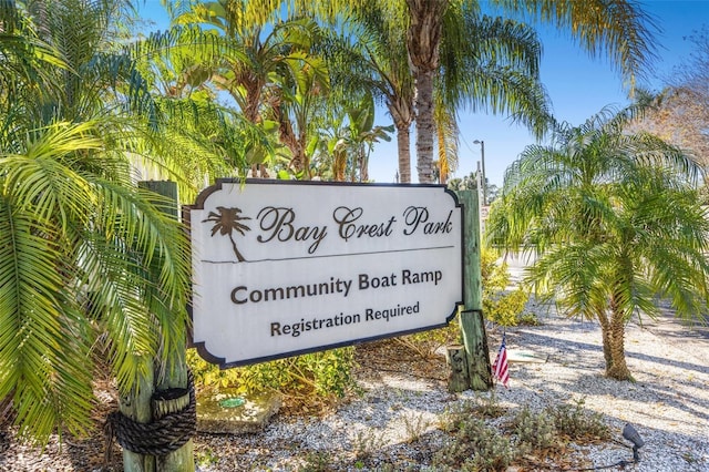 view of community sign