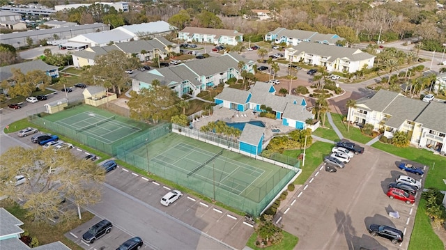 birds eye view of property with a residential view