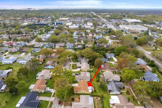 drone / aerial view with a residential view