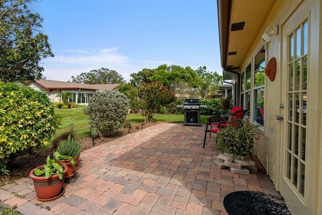 view of patio / terrace with area for grilling