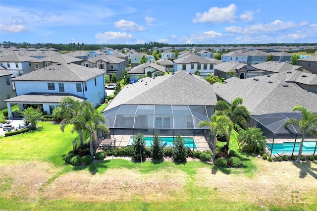 aerial view featuring a residential view