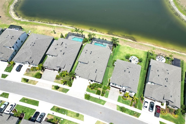 drone / aerial view with a residential view