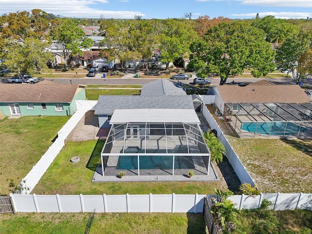 drone / aerial view with a residential view