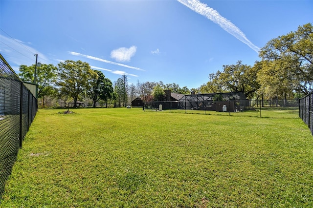 view of yard with fence