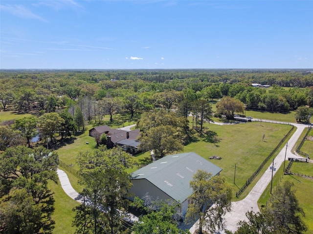 aerial view with a forest view