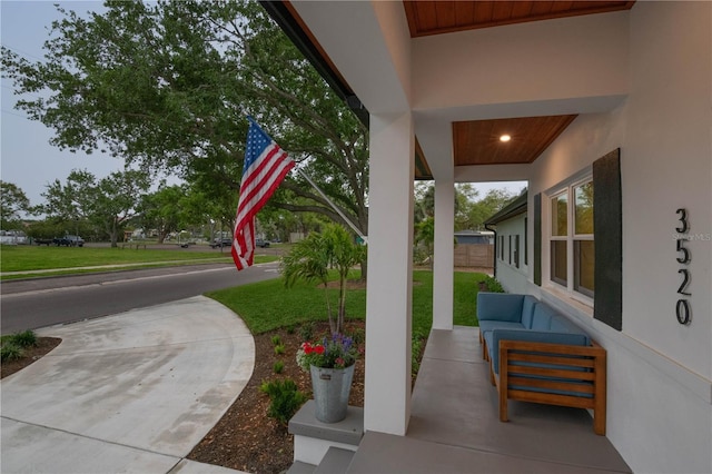 view of patio / terrace featuring covered porch