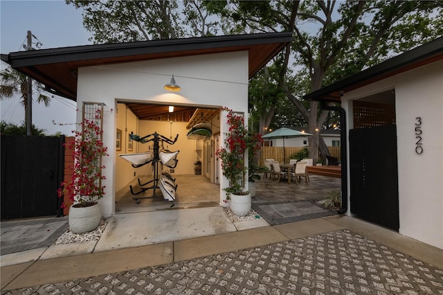 view of patio featuring fence