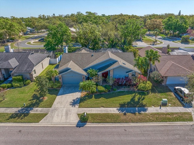 aerial view featuring a residential view