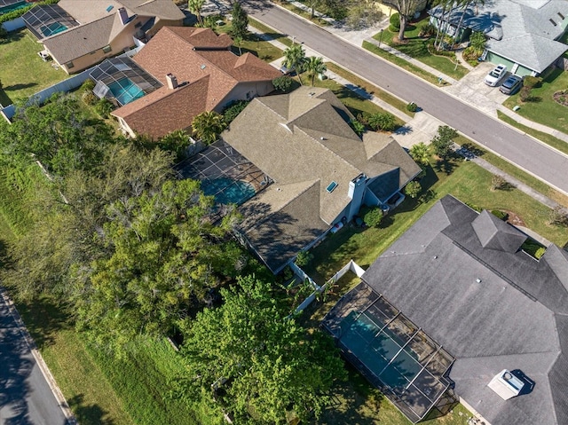 drone / aerial view with a residential view