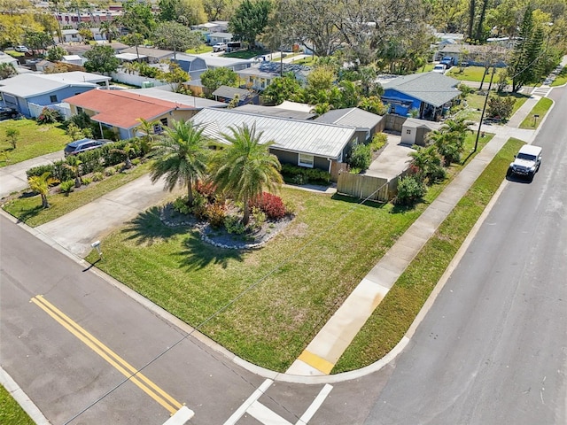 drone / aerial view with a residential view