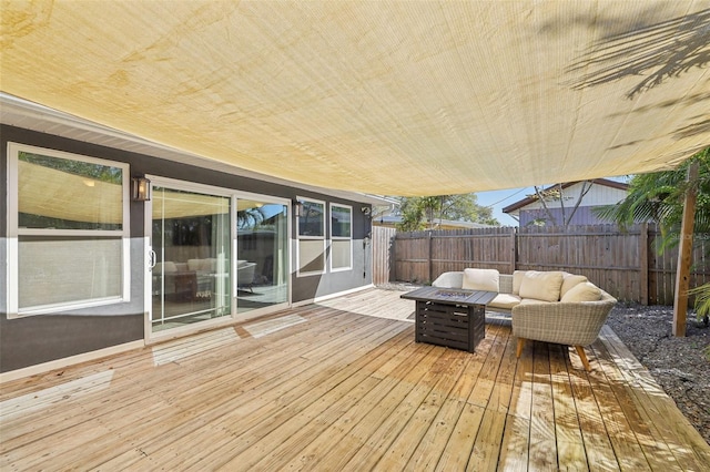 wooden deck with fence