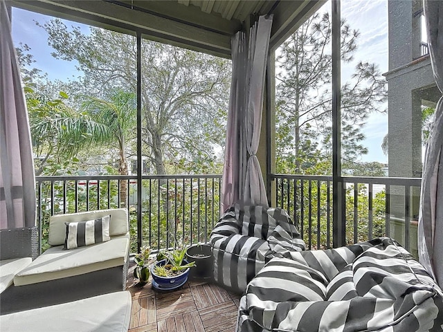 view of sunroom