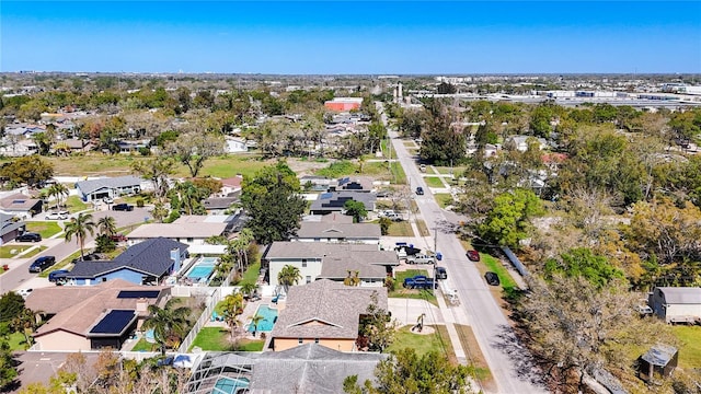 aerial view with a residential view